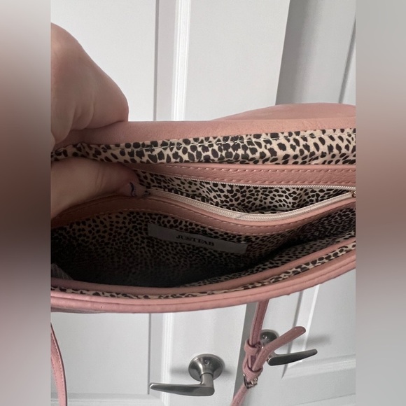JustFab | Rose Pink Crossbody Bag With Tassels - Picture 6 of 6